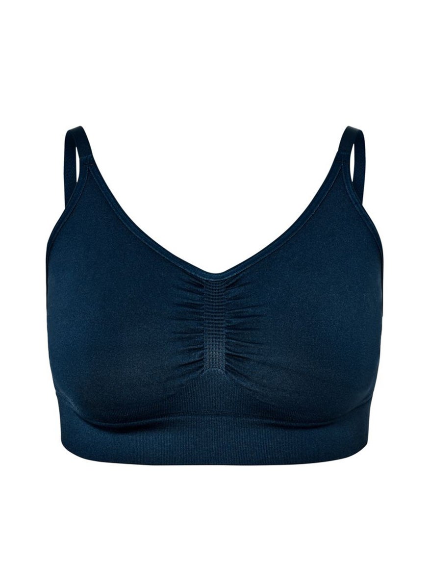Tchibo - Women Non Padded Plain  Non Wired Bralette, Navy Blue - Image 1
