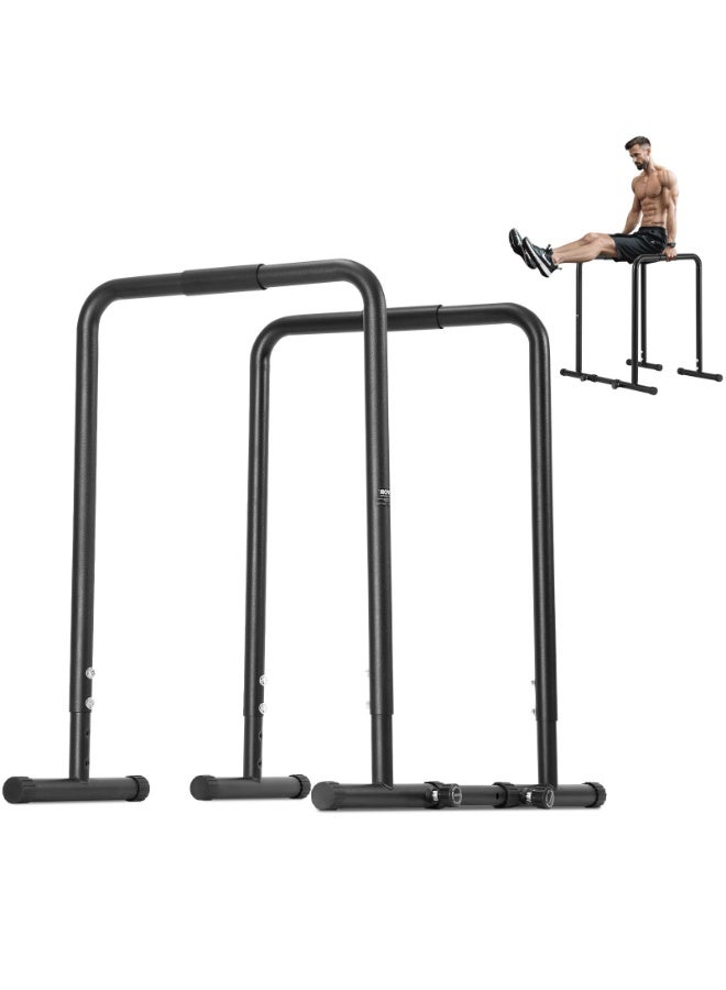 WALALLA 80-90cm Height Adjustable, 200kg Load Capacity, Heavy Duty Parallette Push Up Stand, Fitness Workout Dipping Bar Station Stabilizer, Parallel Bars for Strength Training Home Gym - Image 1