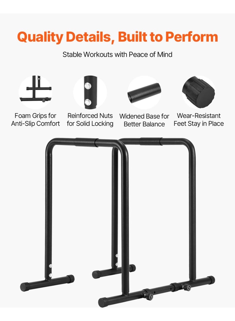 WALALLA 80-90cm Height Adjustable, 200kg Load Capacity, Heavy Duty Parallette Push Up Stand, Fitness Workout Dipping Bar Station Stabilizer, Parallel Bars for Strength Training Home Gym - Image 4