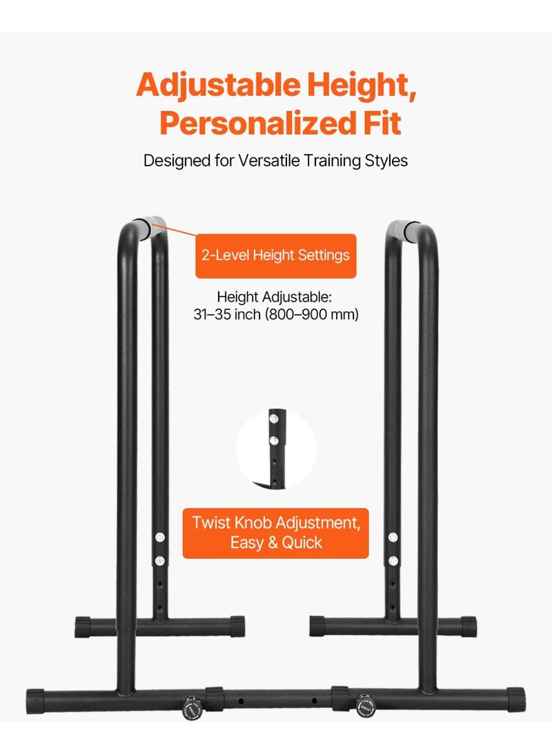 WALALLA 80-90cm Height Adjustable, 200kg Load Capacity, Heavy Duty Parallette Push Up Stand, Fitness Workout Dipping Bar Station Stabilizer, Parallel Bars for Strength Training Home Gym - Image 3