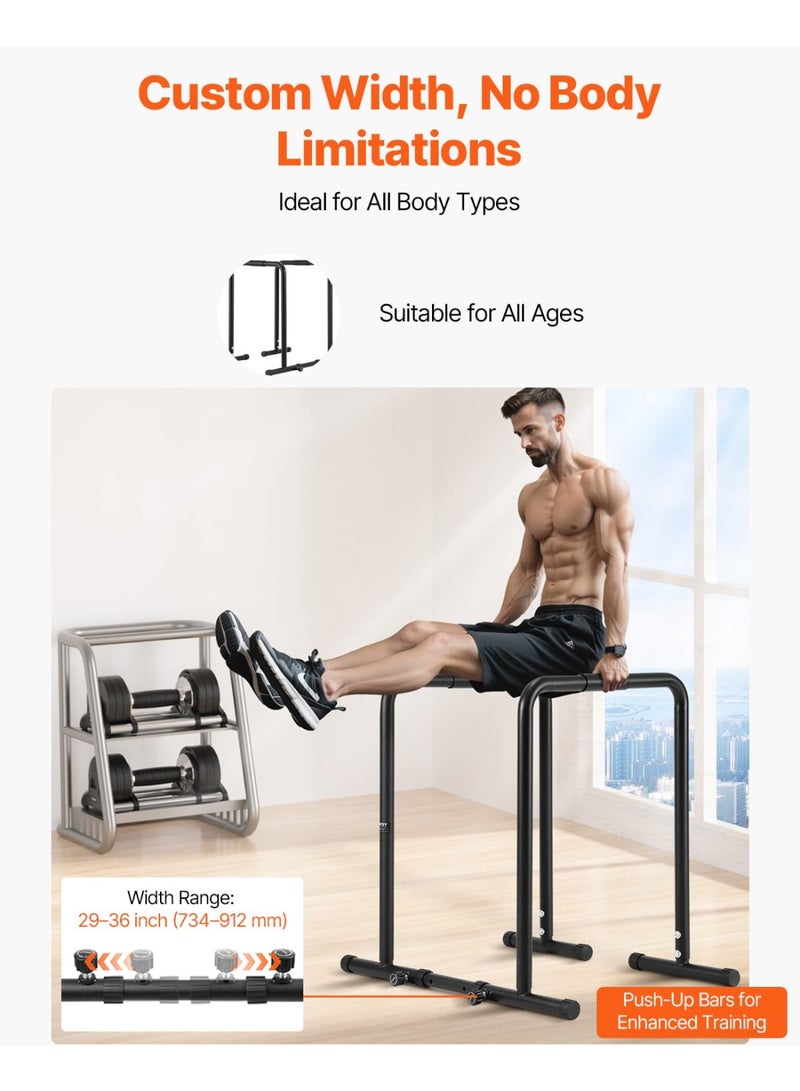 WALALLA 80-90cm Height Adjustable, 200kg Load Capacity, Heavy Duty Parallette Push Up Stand, Fitness Workout Dipping Bar Station Stabilizer, Parallel Bars for Strength Training Home Gym - Image 5