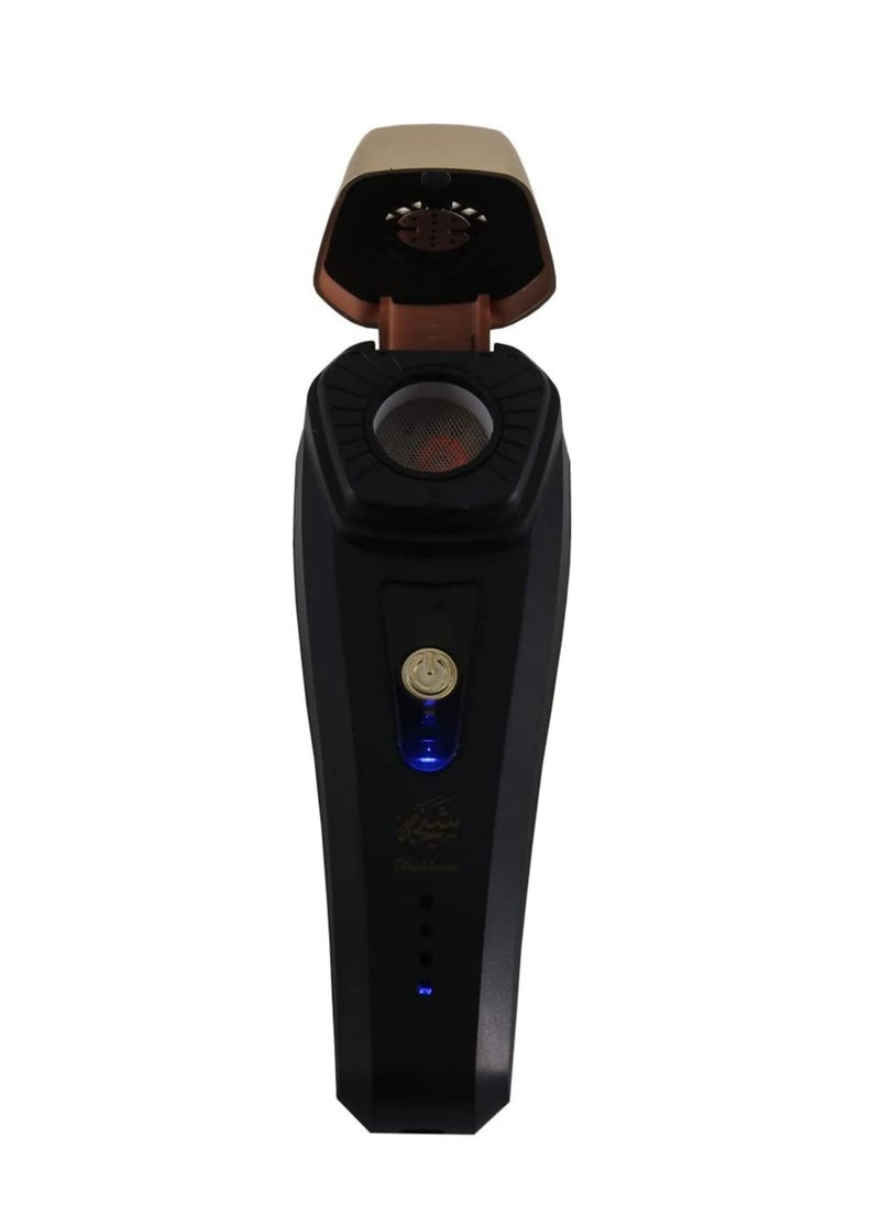 USB Charging Electric Bakhoor Incense Dukhoon Burner X004 for Hair with Comb V2 (Black)