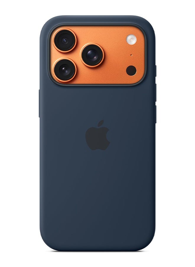 KASTWAVE iPhone 17 Pro Silicone Case Cover, Liquid Gel Soft Ultra Slim Shockproof Back Cover Full Body Protection, Easy To Disassemble – Navy Blue - Image 1