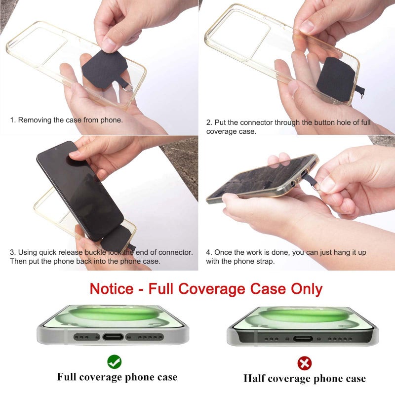 POHFP 4 Sets Black Cell Phone Lanyard, Adjustable Crossbody Cell Phone Lanyard, Adjustable Anti Theft Phone Strap, Neck Lanyard for Keys ID Badges Phones Wallet etc. (No Phone Case - Image 4