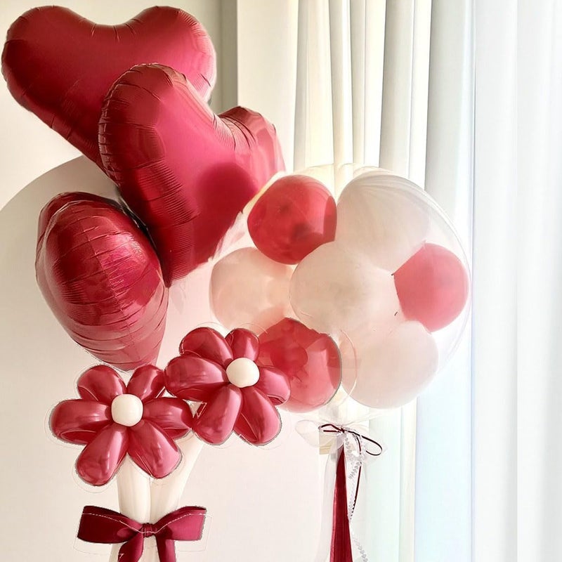 Vibzox Red Heart Balloons,6Pcs 24 Inch Large Red Heart Foil Balloons for Valentine's Day Birthday Wedding Engagement Bridal Showers Anniversary Party Decorations - Image 4