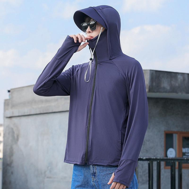 Yu Wei Men's Summer UV-Protective Quick-Dry Breathable Hooded Long Sleeve  Jacket - Image 5