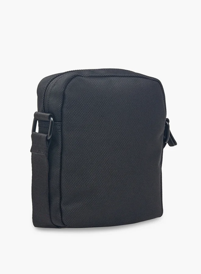 LBL by Shoexpress Men Textured Crossbody Bag with Adjustable Strap and Zip Closure