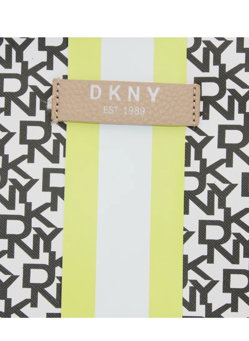 دكني حقيبة مستحضرات التجميل DKNY Signature Stripe Original T Stand، حقيبة مكياج للسفر صغيرة، حقيبة تخزين صغيرة خفيفة الوزن لمستحضرات التجميل، حقيبة مكياج صغيرة، حقيبة أدوات الزينة للسفر