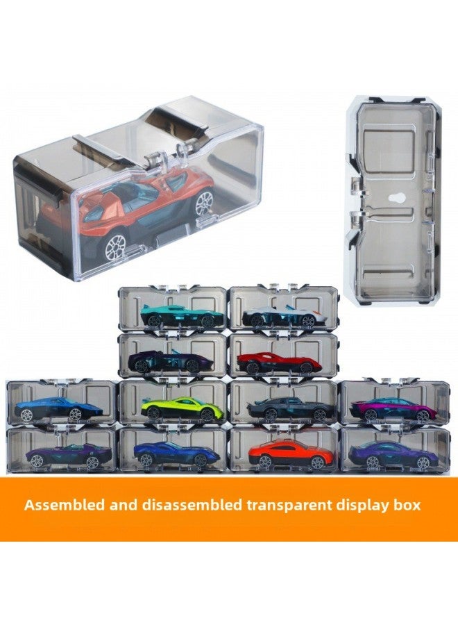 1:64 Alloy Car Keychain Transparent Display Box Pendant Key Pendant Sports Car Toys Small Gifts Wholesale-Color:Transparent Display Box  - Image 3