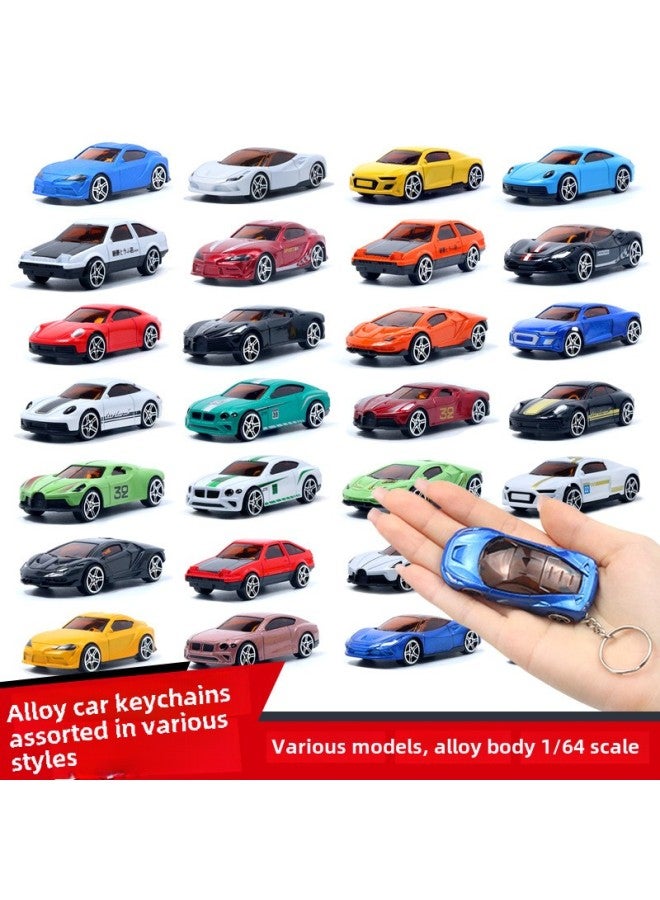1:64 Alloy Car Keychain Transparent Display Box Pendant Key Pendant Sports Car Toys Small Gifts Wholesale-Color:Transparent Display Box  - Image 2