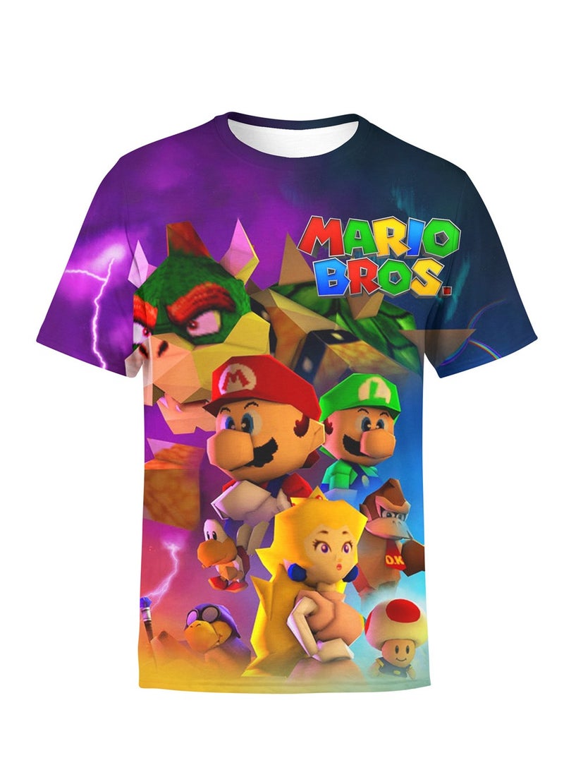 Cartoon Super Mario Brothers trendy T-shirt 3D digital printing personalized breathable T-shirt  - Image 1