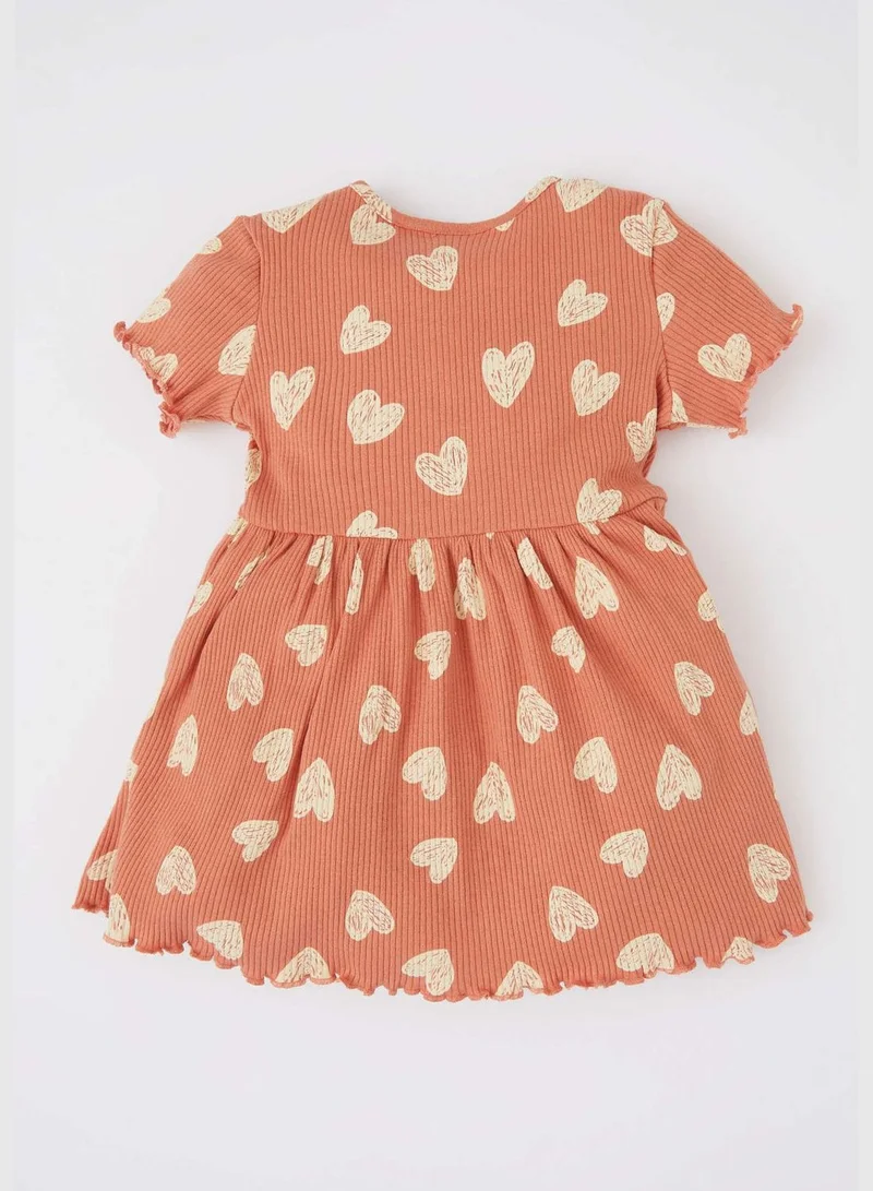 ديفاكتو Short Sleeve Floral Printed Mini Dress