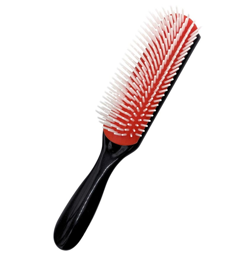 MDSTYLE Hair Brush for Curly, Thick, Wavy and Coily Hair - Curl Defining, Detangling, Styling, Blowdrying, Shaping - 9 Row Detangler Brush for Women and Men - Dry or Wet (Black Small - 1 Pack) - Image 1