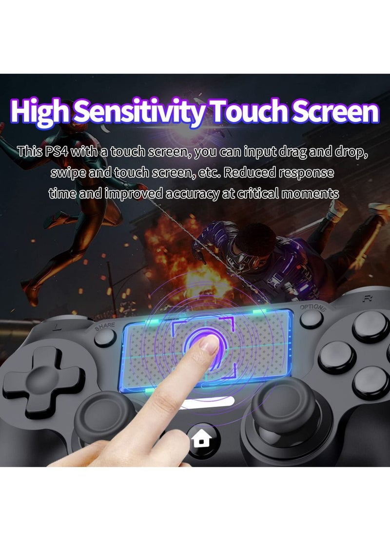 Generic - Wireless PS4/PC Gamepad Controller with Motion Motors and Audio Function, Mini LED Indicator, USB Cable, and Anti-Slip Design in Blue Color - Image 1