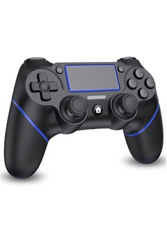 Wireless PS4/PC Gamepad Controller with Motion Motors and Audio Function, Mini LED Indicator, USB Cable, and Anti-Slip Design in Blue Color