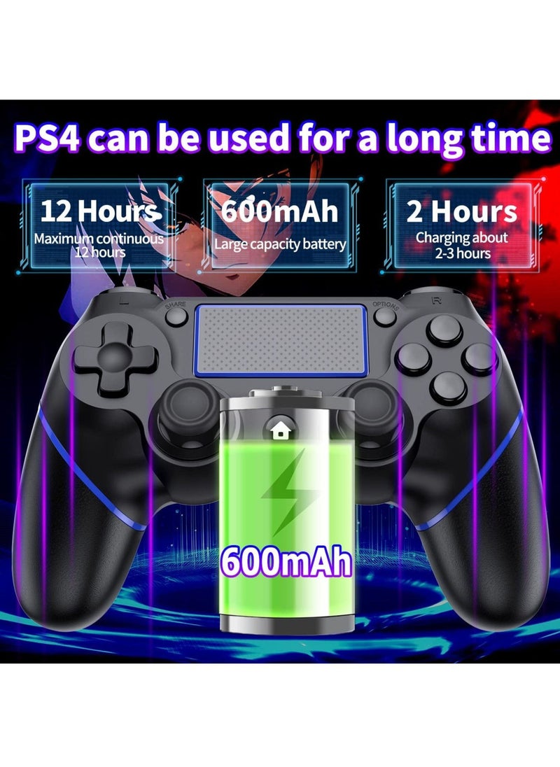 Generic - Wireless PS4/PC Gamepad Controller with Motion Motors and Audio Function, Mini LED Indicator, USB Cable, and Anti-Slip Design in Blue Color - Image 1
