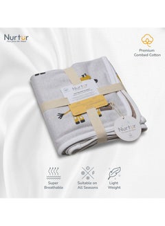 Nurtur Soft Baby Blankets For Boys And Girls 100% Combed Cotton Lightweight Fleece Multicolor TRHA24214  - Image 1