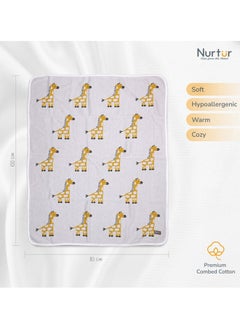 Nurtur Soft Baby Blankets For Boys And Girls 100% Combed Cotton Lightweight Fleece Multicolor TRHA24214  - Image 2