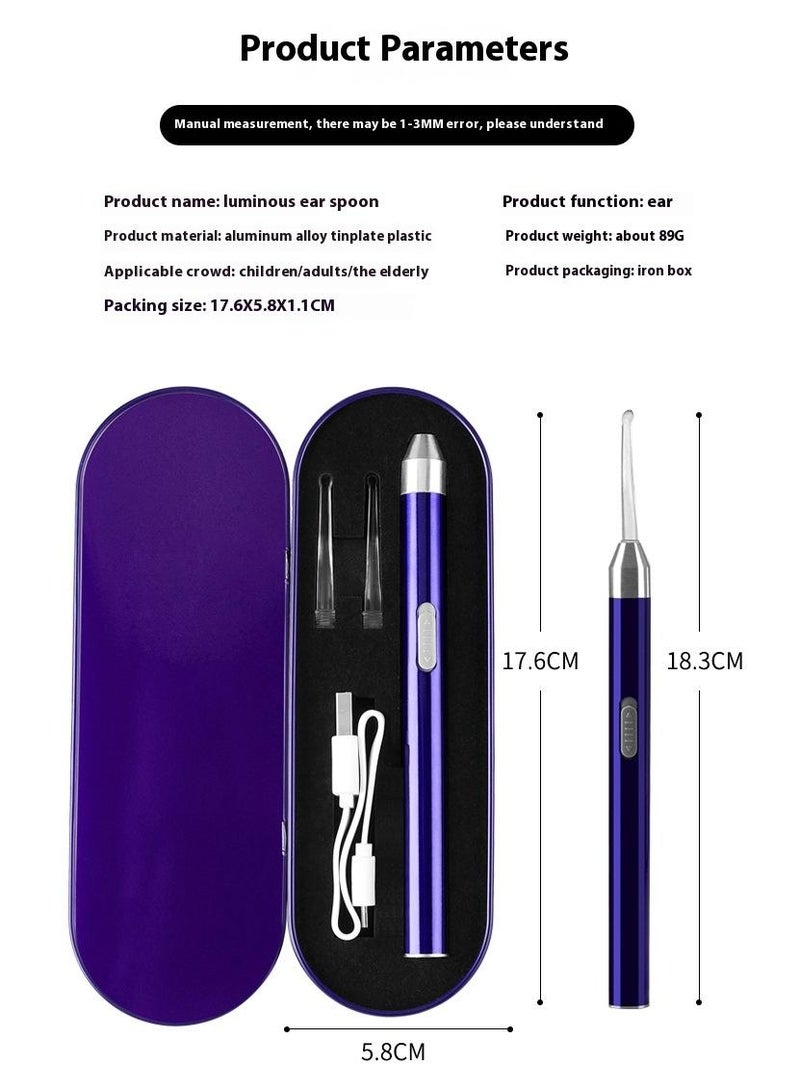 general أداة تنظيف شمع الأذن مع مصباح يدوي قابل لإعادة الشحن - Image 2