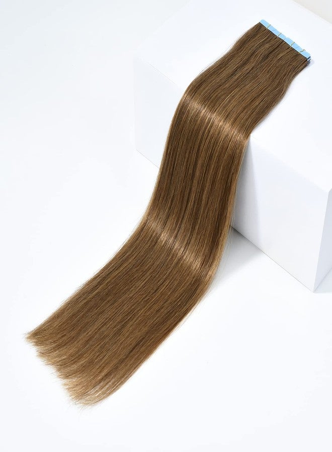 Rose bud ROSEBUD Tape in Hair Extensions REMY Human Hair, Secure Skin Weft Hair Extensions Seamless 40g/Pack 20Pcs 10 Inch Light Brown - Image 2