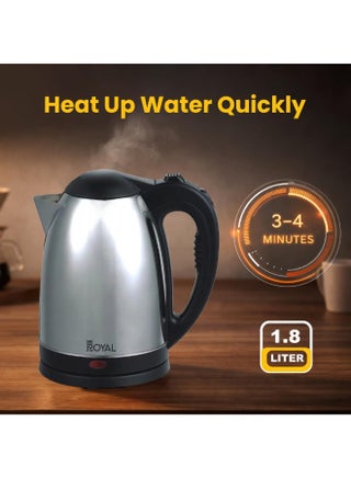 Electric Kettle Stainless Steel, Dual Sensor & Over Heat Protection, 1.8 L 1500 W RA-EK1867 Silver - view 3