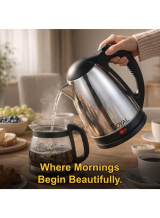 Electric Kettle Stainless Steel, Dual Sensor & Over Heat Protection, 1.8 L 1500 W RA-EK1867 Silver - view 5