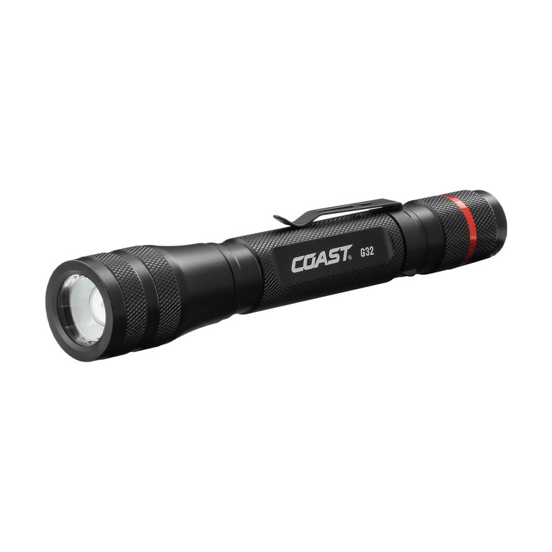 Coast G32 465 Lumen Flashlight with Pure Beam Twist Focus and BullsEye Spot Beam Black - Image 1