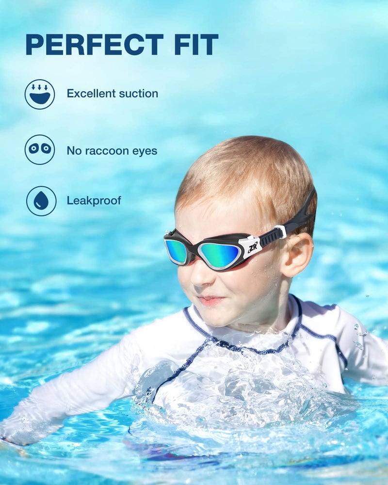 ZIONOR Kids Swim Goggles, G1 MINI UV Protection Anti-Fog Polarized Swimming Goggles for Age 6-14 - Image 4