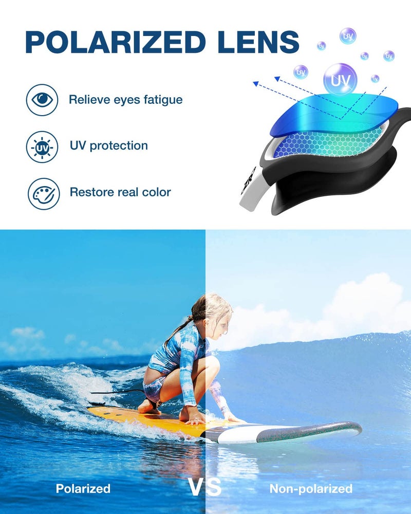 ZIONOR Kids Swim Goggles, G1 MINI UV Protection Anti-Fog Polarized Swimming Goggles for Age 6-14 - Image 2