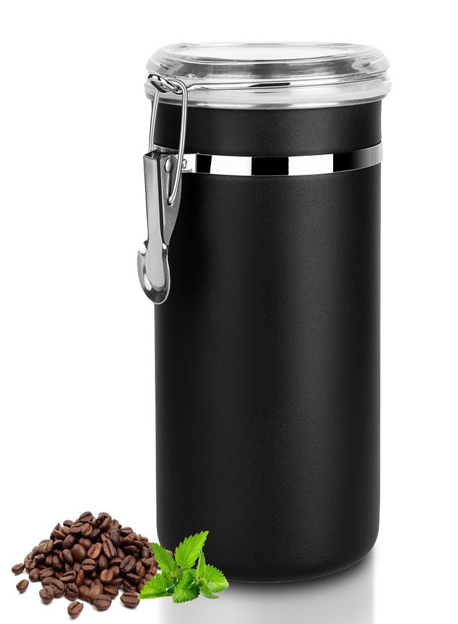 Walktosun Stainless Steel Food Container with Clear Lids Airtight Storage Container Small Canisters Kitchen Pantry Storage for Cereal, Snacks, Candy, Herbs, Spices, Sugar, Tea (1.8L Dark Black) - Image 1