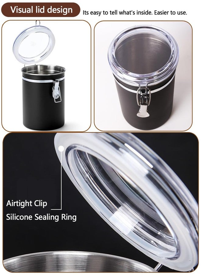 Walktosun Stainless Steel Food Container with Clear Lids Airtight Storage Container Small Canisters Kitchen Pantry Storage for Cereal, Snacks, Candy, Herbs, Spices, Sugar, Tea (1.8L Dark Black) - Image 4