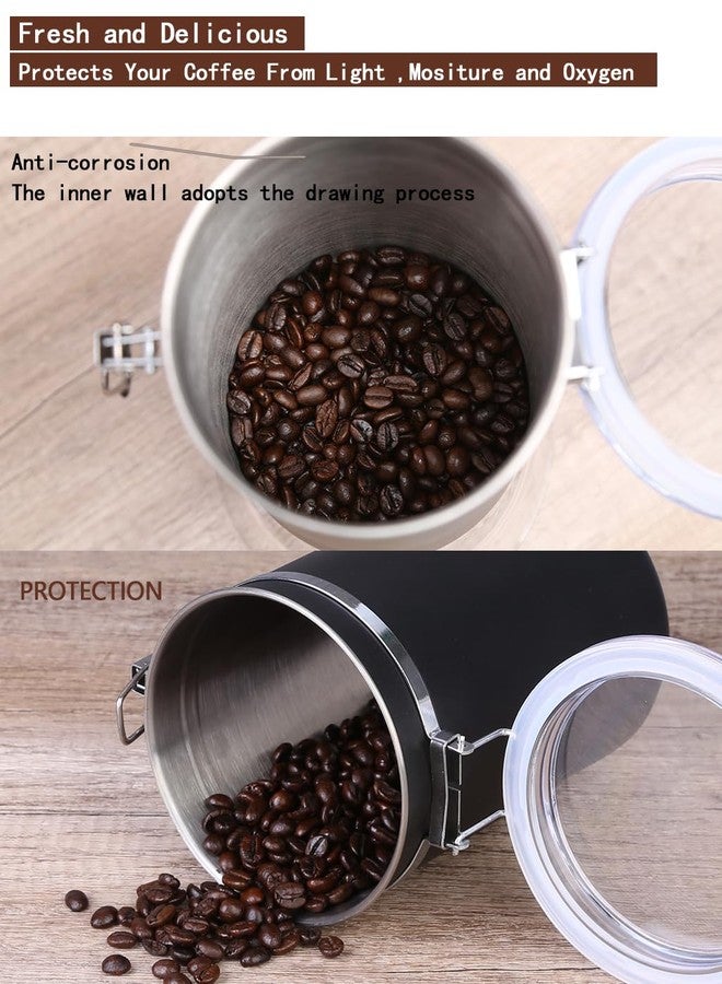 Walktosun Stainless Steel Food Container with Clear Lids Airtight Storage Container Small Canisters Kitchen Pantry Storage for Cereal, Snacks, Candy, Herbs, Spices, Sugar, Tea (1.8L Dark Black) - Image 5