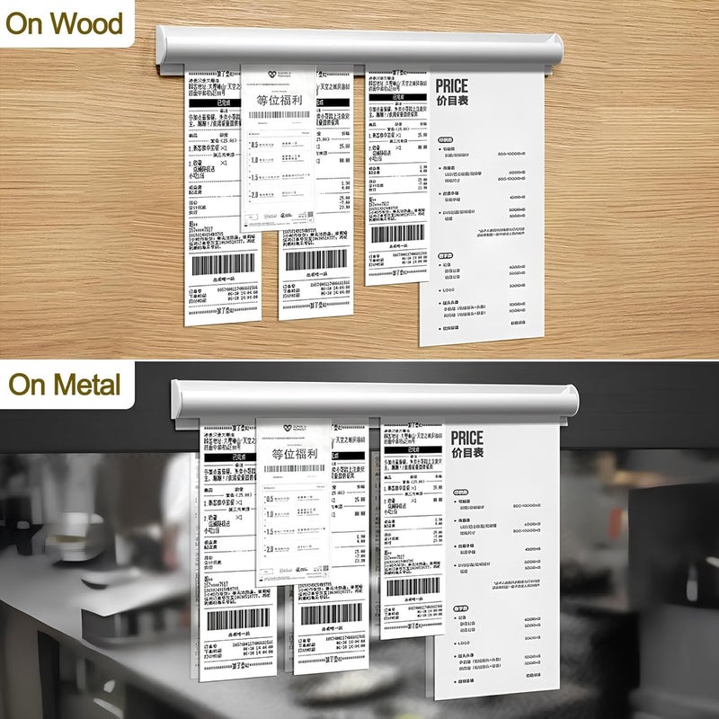 OFIFO 2 Pack Ticket Holders Receipt Holder for Restaurant, No Drill Restaurant Order Ticket Holders for Kitchen Office Walls Refrigerator Home Pubs Bars Cafes(12 Inch)-Sliiver - Image 4