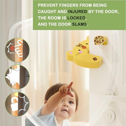 Mockery Children's Anti-Pinch Door Card, Baby's Anti-Pinch Hand Door Gap Protection Strip, Baby Door Clip, Door Stop, Door Stop, Silent Door Stop Pad (1pcs, Fox-Red) - Image 3