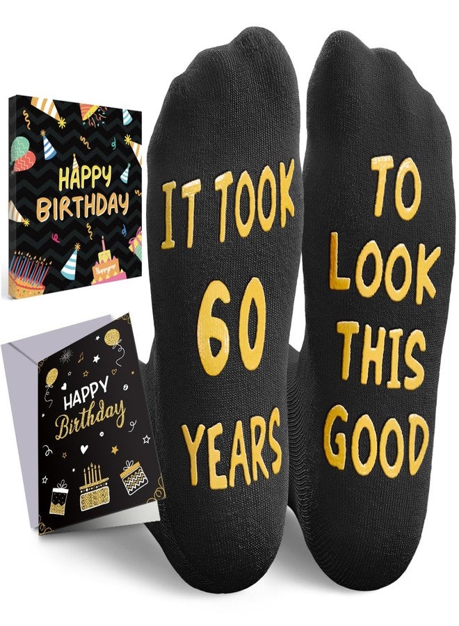 Happy Pop HAPPYPOP 60th Birthday Gifts - 60 Year Old Socks with Birthday Card for Dad Mom, Gifts for Men Women in Their 60s - Image 1