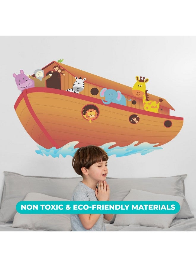 EGD Noah Ark Wall Decor I Wall Decal for Nursery I Religion Classroom Decorations I Baby Boy or Girl I Bible Stories for Kids I Jungle Animals for Cute Room Decor (Wide 22" x 14" Height) - Image 5