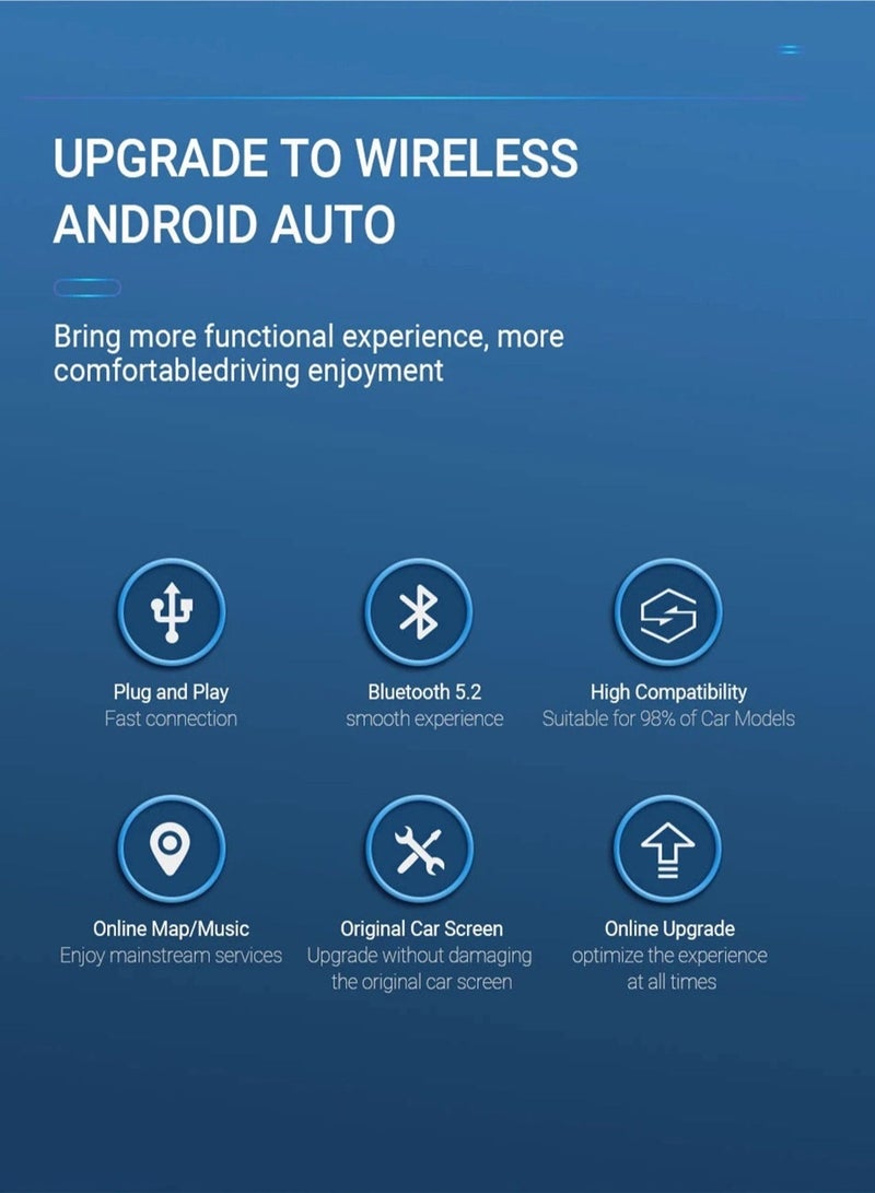 OTTOCAST A2AIR Android Auto Smart A2A Car Accessories Wired to Wireless Auto Connect Multimedia for Voor Vw Toyota Honda Newest