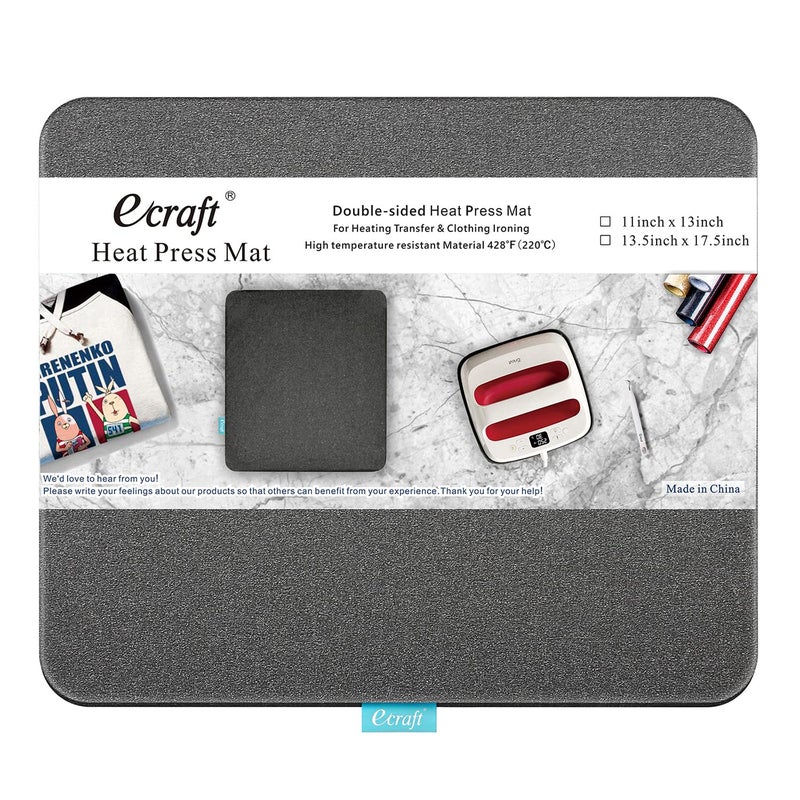 Heat Press Mat for Cricut Easypress Ecraft 11 x 13 inch DoubleSided Heating Ironing Mats for Craft Insulation Transfer HTV VinylHeat Press MachineT Shirts