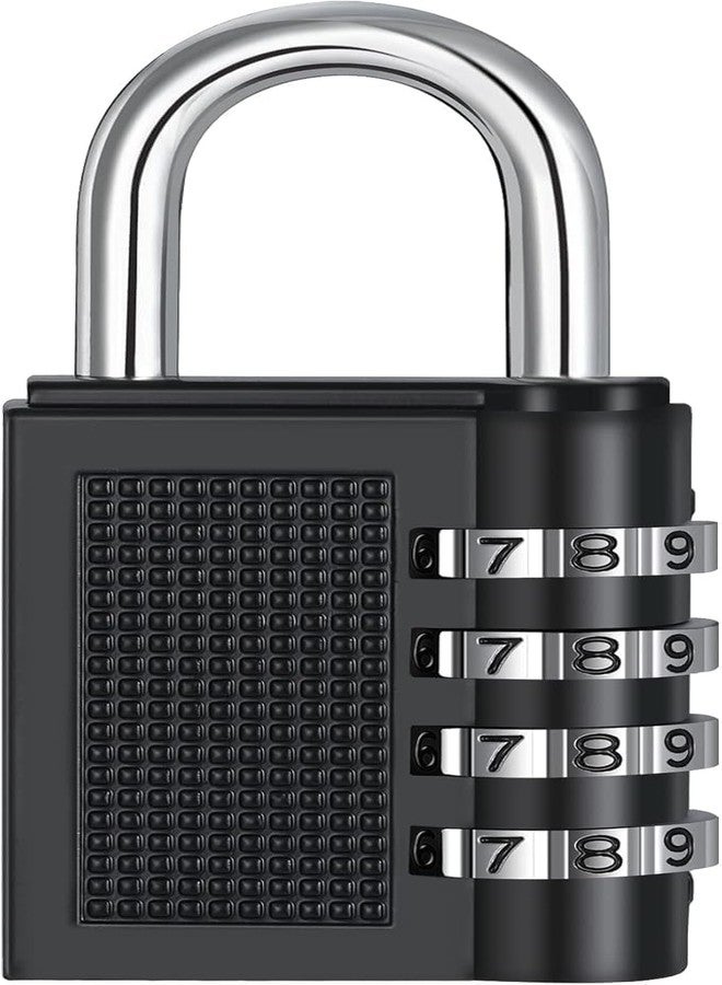 RUNMAY UNEQUETREND 1 Pack Combination Lock 4 Digit Locker Lock Outdoor Waterproof Padlock for School Gym Locker, Sports Locker, Fence, Toolbox, Gate, Case, Hasp Storage (Black) - Image 1