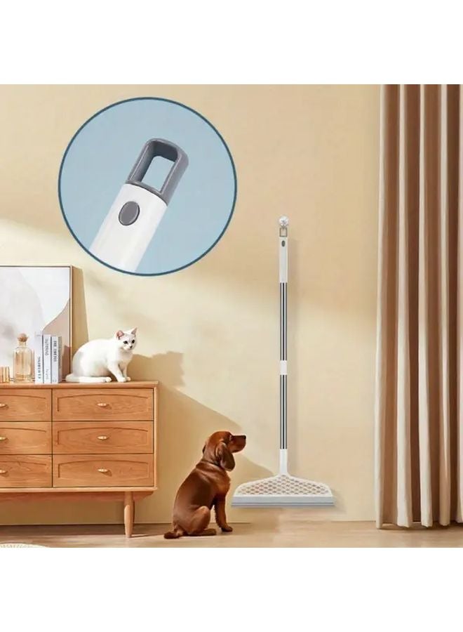 ممسحة سحرية من السيليكون الأبيض بمقبض طويل قابل للتعديل لإزالة شعر الحيوانات الأليفت - ممسحة متعددة الوظائف - Image 5