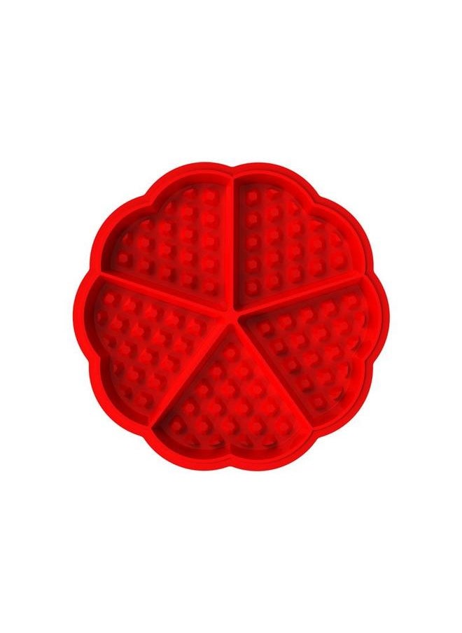 yongsheng Waffle Mold Bakeware Silicone Waffle Baking Molds Flower Heart Shape Muffin Mould,Baking tool silicone biscuit mold  Red  - Image 1