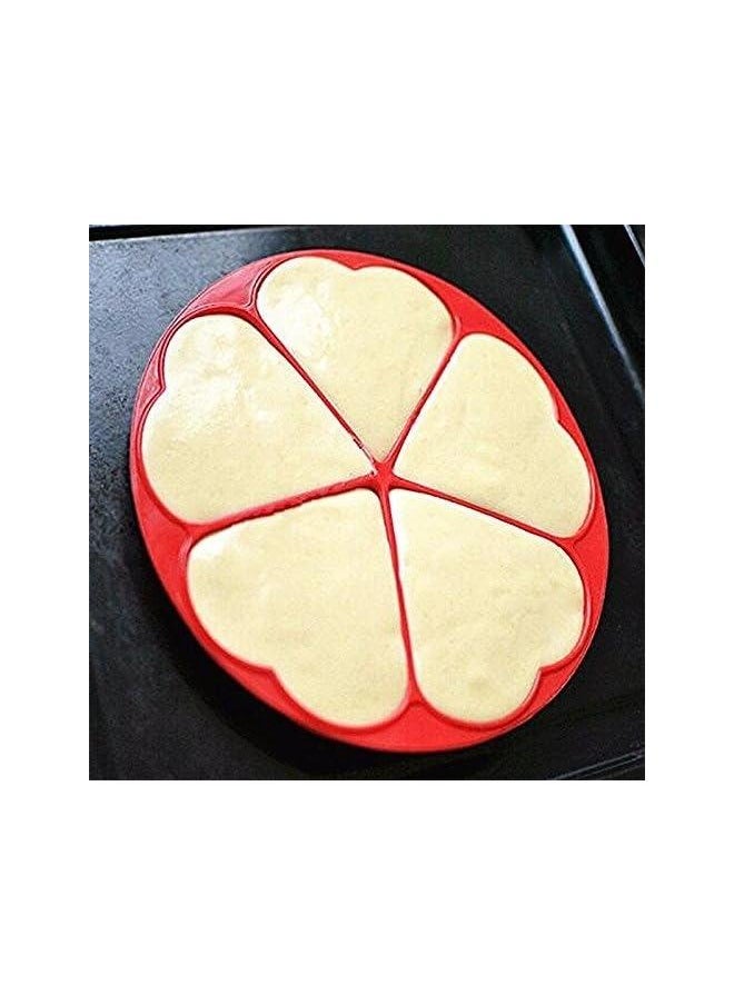yongsheng Waffle Mold Bakeware Silicone Waffle Baking Molds Flower Heart Shape Muffin Mould,Baking tool silicone biscuit mold  Red  - Image 4