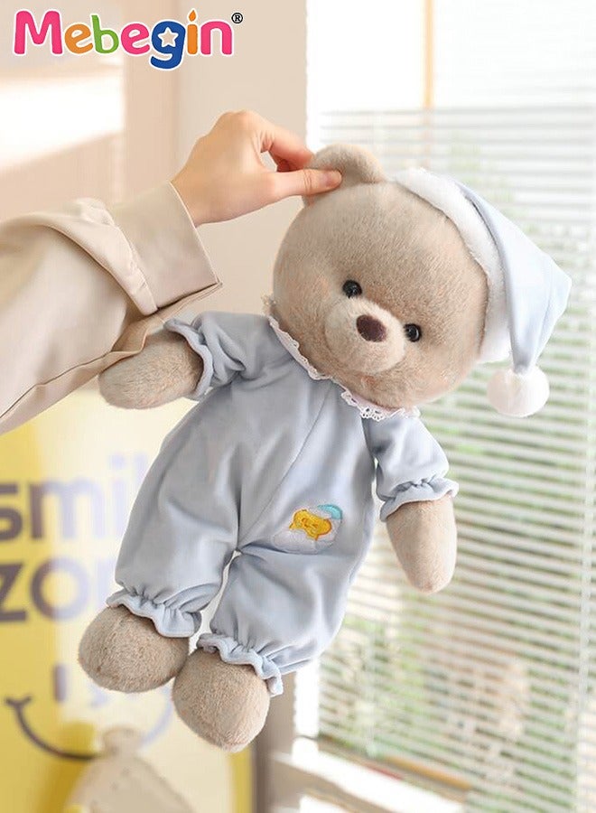 MEBEGIN 40cm Soft Animal Plush Toy, Resilient Plush Bear, Fuzzy Sitting Plush Bear Embroided with Hat, Good Companion for Kids to Sleep, Ideal Gift for Kids and Adults  - Image 3
