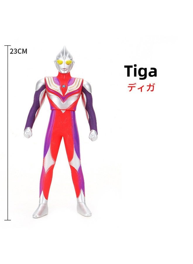 null - 23CM Ultraman Toy Soft Rubber Doll Digacello Belia Galaxy Zeta Jade Toys-Color:23cm Tiga - Image 1