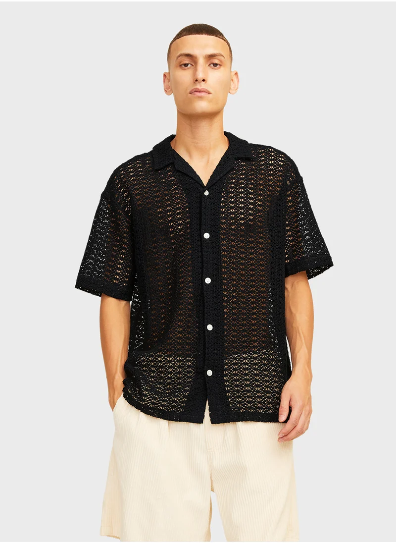 جاك اند جونز Jorcrochet Regular Fit Crochet Shirt