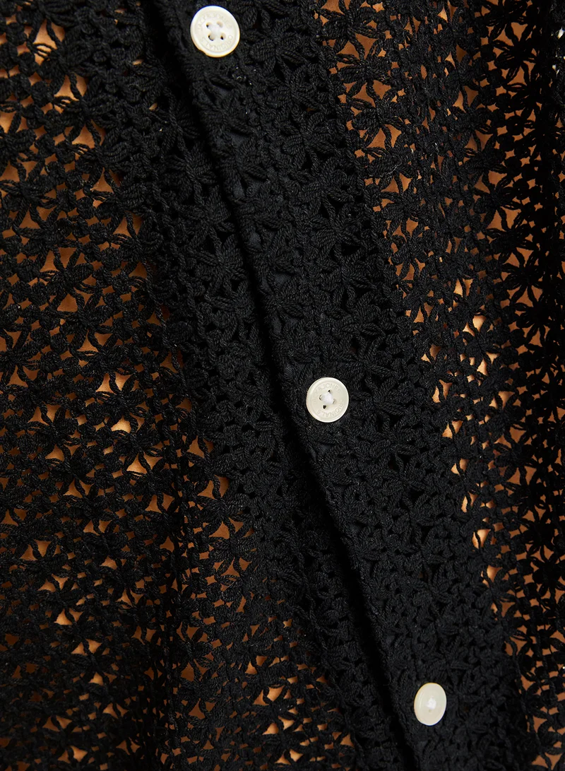 جاك اند جونز Jorcrochet Regular Fit Crochet Shirt
