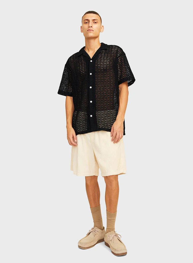 جاك اند جونز Jorcrochet Regular Fit Crochet Shirt