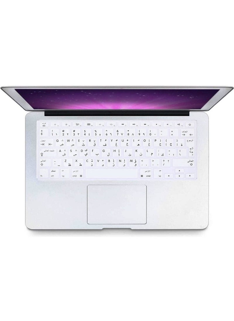 AMM - UK Layout English Keyboard Cover Compatible with  MacBook Air 13 Inch A1466 A1369 Release 2010 to 2017 & MacBook Pro 13/15/17 Release 2015 Or Older Version with/Without Retina Display White - Image 1