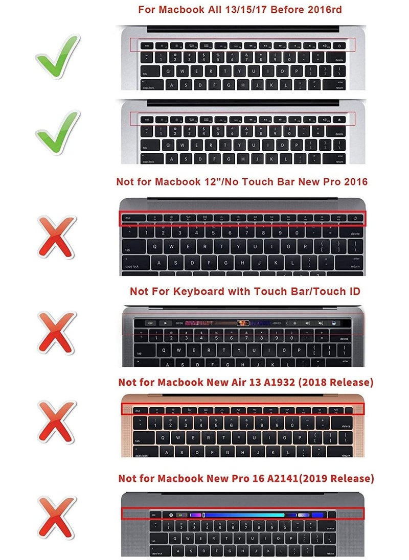 AMM - UK Layout English Keyboard Cover Compatible with  MacBook Air 13 Inch A1466 A1369 Release 2010 to 2017 & MacBook Pro 13/15/17 Release 2015 Or Older Version with/Without Retina Display White - Image 1