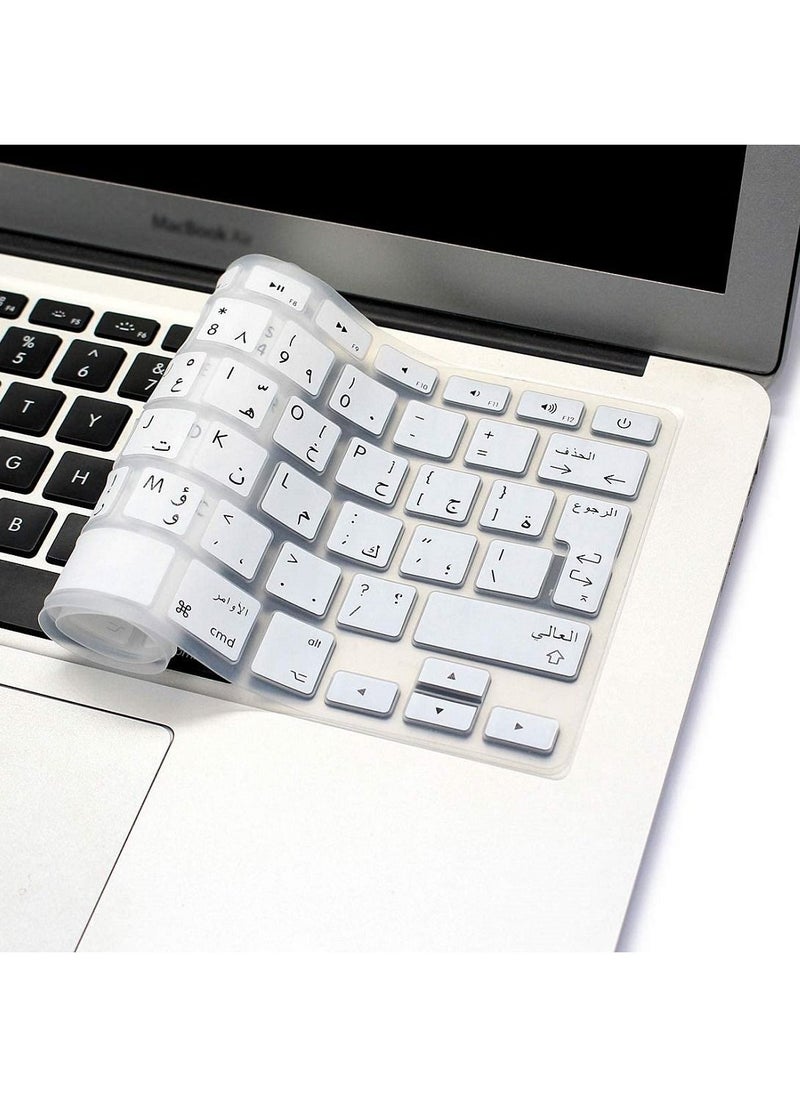 AMM - UK Layout English Keyboard Cover Compatible with  MacBook Air 13 Inch A1466 A1369 Release 2010 to 2017 & MacBook Pro 13/15/17 Release 2015 Or Older Version with/Without Retina Display White - Image 1